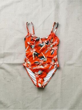 Solid and Striped Vida Floral Bathing Suit XS